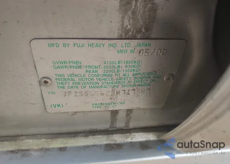 2003 Subaru Forester 2.5Xs z USA, uszkodzony, nr VIN JF1SG65623H717547